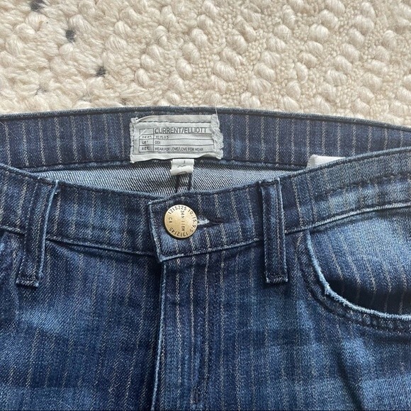 current /elliott  jeans womens the stiletto bartlett stripe denim jeans size 28 - Picture 7 of 10